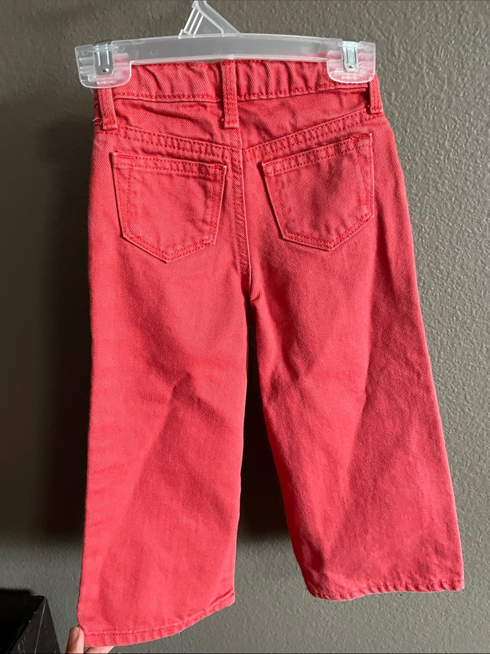Old Navy Girls' Distressed Red Wide Leg Jeans - Kids Bottoms - Picture 6 of 6